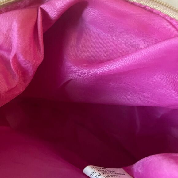 Lily Bloom multi color pastel fabric crossbody bag with tan faux leather trims - Picture 14 of 15